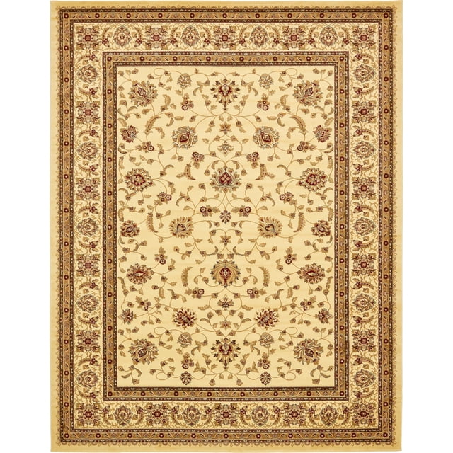Unique Loom Voyage Collection Traditional Oriental Classic Intricate Design Area Rug, 10' 0 x 13' 0 Rectangular, Ivory/Gold