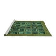 thumbnail image 2 of Ahgly Company Machine Washable Indoor Round Abstract Turquoise Blue Modern Area Rugs, 8' Round, 2 of 4