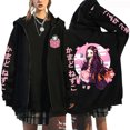 thumbnail image 2 of Sudadera con capucha de Kamado Nezuko para mujer, Jersey informal con cremallera y personalidad, abrigo de calle, sudadera de Anime de moda, otoño e invierno, nuevo, 2 of 4