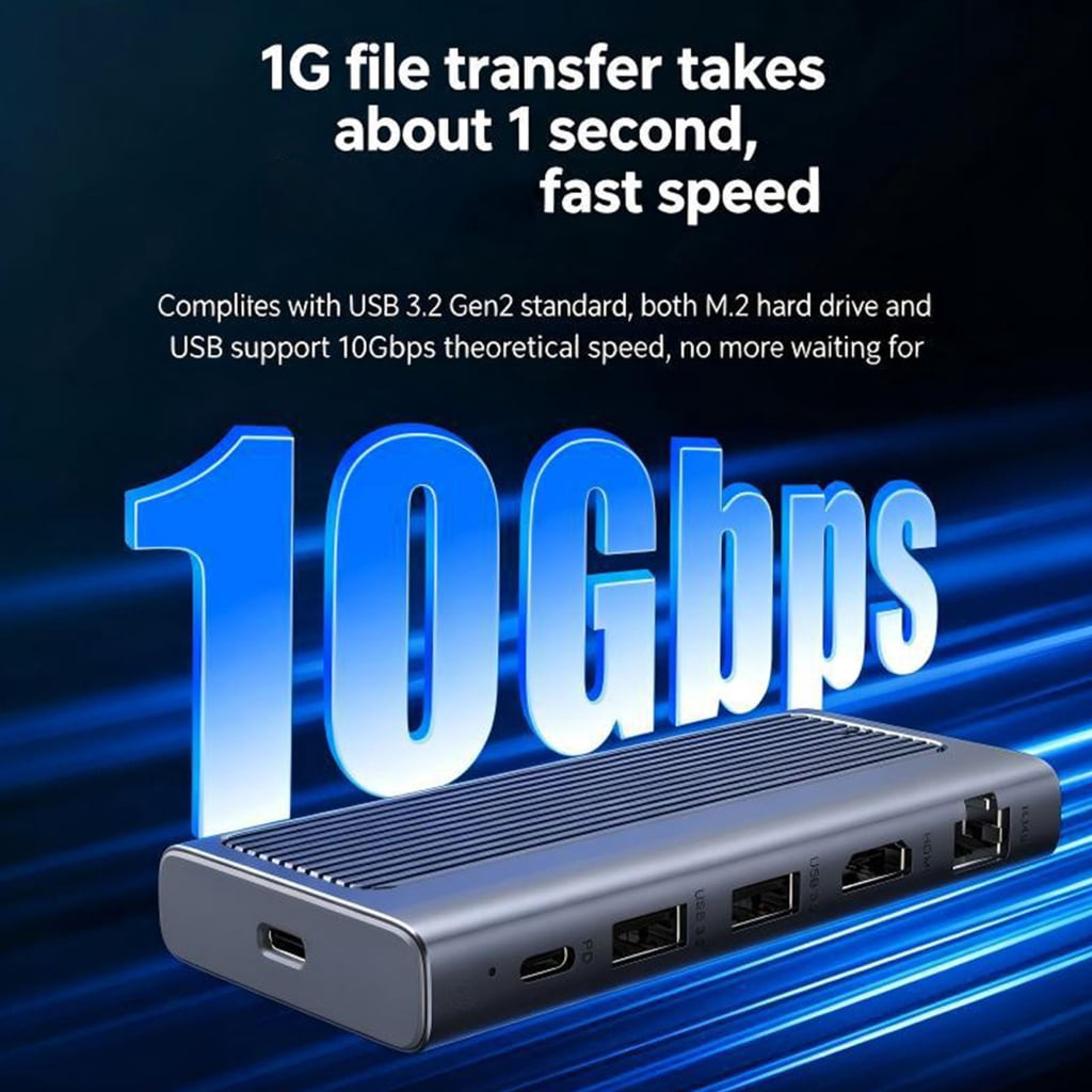 Miiottaa Fast Speed 6 In1 USB C Hubs With M.2 SSD Enclosure Support And 90W Power Delivery