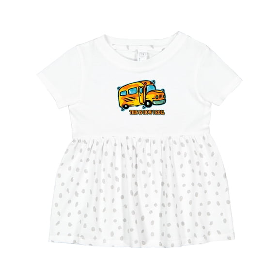 Inktastic How I Roll School Bus Girls Baby Dress