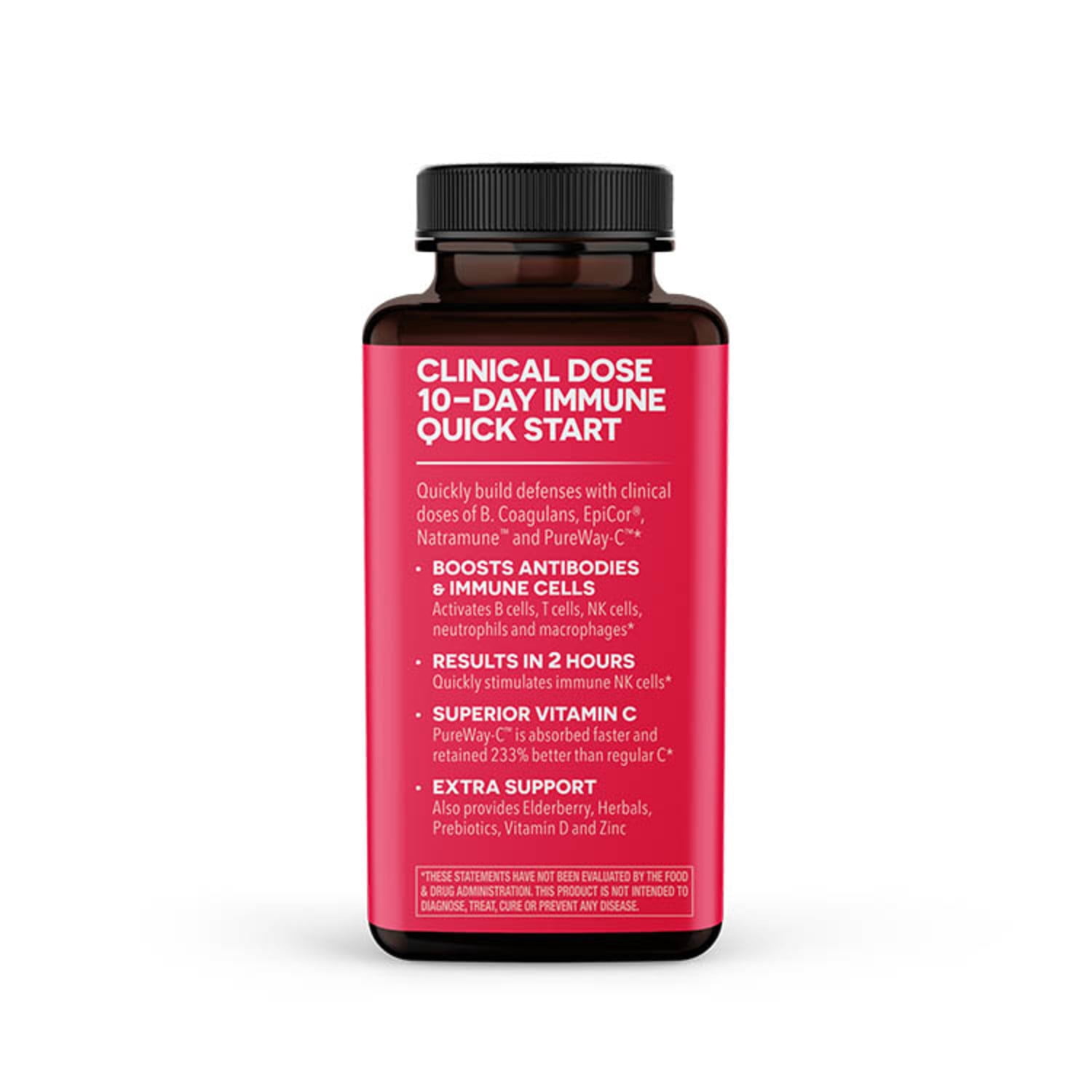 Life Seasons Clinical Immunity - Quick-Start - Immune System Support - Rapid Immunity Response - Boosts Antibodies, B + T + NK Cells, Neutrophils & Macrophagens - Pre + Probiotics - 60 Capsules