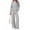 F-Gray, variant on UVN Fall 2 Piece Outfit Set for Women Long Sleeve Top and Color Block Pants Ladies Casual Lounge Matching Set