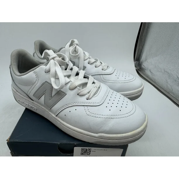 New Balance BB80 Sneakers Mens White Gray Leather Lace-Up Low Top - 7 WIDE