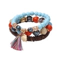thumbnail image 2 of opvise 3 Pcs Tassel Wooden Beads Resin Combination Bracelet Gift Jewelry Accessories, 2 of 8