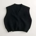 thumbnail image 2 of KHONTS Kids Sweaters Vest Fall Winter Knit Pullover Sleeveless V Neck Sweater School Uniform Tops for Toddler Boys Girls,Sizes 6M-8Y Black 80, 2 of 3
