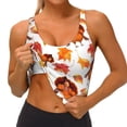 thumbnail image 4 of Lsque Thanksgiving Turkey Leaves Printed Women'S Sports Bra, Compression, Moisture Wicking, High-Impact Sports Bra For Women,Supportive sports bra-Small, 4 of 9