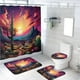 thumbnail image 1 of Juego de 4 cortinas de ducha con diseño de cactus, plantas suculentas tropicales, flores, desierto, cielo colorido, cortina de baño para baño, tela impermeable, juego de decoración para baño, 72 x 72, 1 of 4