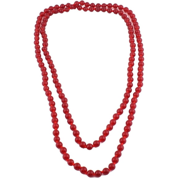 Imitation Ggate Stone Necklace for Women Party Long Statement Necklace 55"