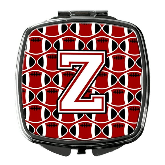 Letter Z Football Cardinal and White Compact Mirror CJ1082-ZSCM