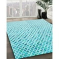 thumbnail image 3 of Ahgly Company Machine Washable Indoor Rectangle Transitional Blue Diamond Blue Area Rugs, 6' x 9', 3 of 7
