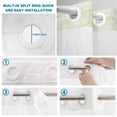 thumbnail image 3 of No Hook Shower Curtain with Built-in Rings - Sage Green White Brush Stroke Textured Washable Waterproof Fabric Bathroom Curtains for Hotel,Rentals, 72 X 84 Inch Extra Long , Abstract Modern, 3 of 9