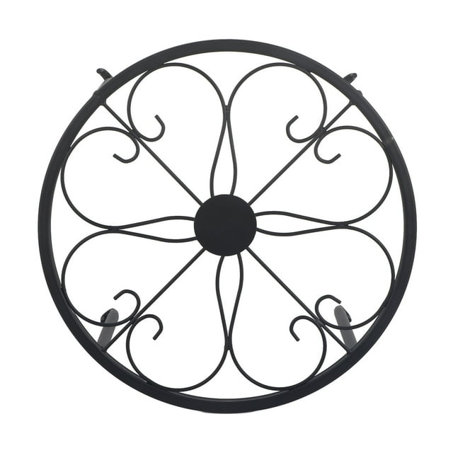 Support de Pot de Plante Bas Rond en Fer Robuste à une Seule Couche, Support de Plante pour Vase de Jardin Intérieur Extérieur Machine à Boisson Fournitures de Cuisine Supports Accessoires de Contenant de Plante