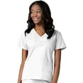 thumbnail image 1 of Maevn Core Contrast Y-Neck Mock Wrap Scrub Top [XXS - 5XL, FREE SHIPPING], 1 of 1
