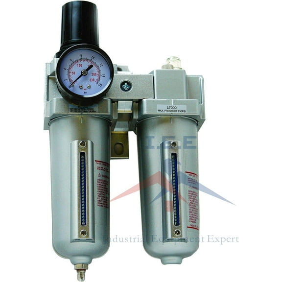 1/2" Compressed Air Moisture Filter Regulator Oiler Separator Lubricator Combo