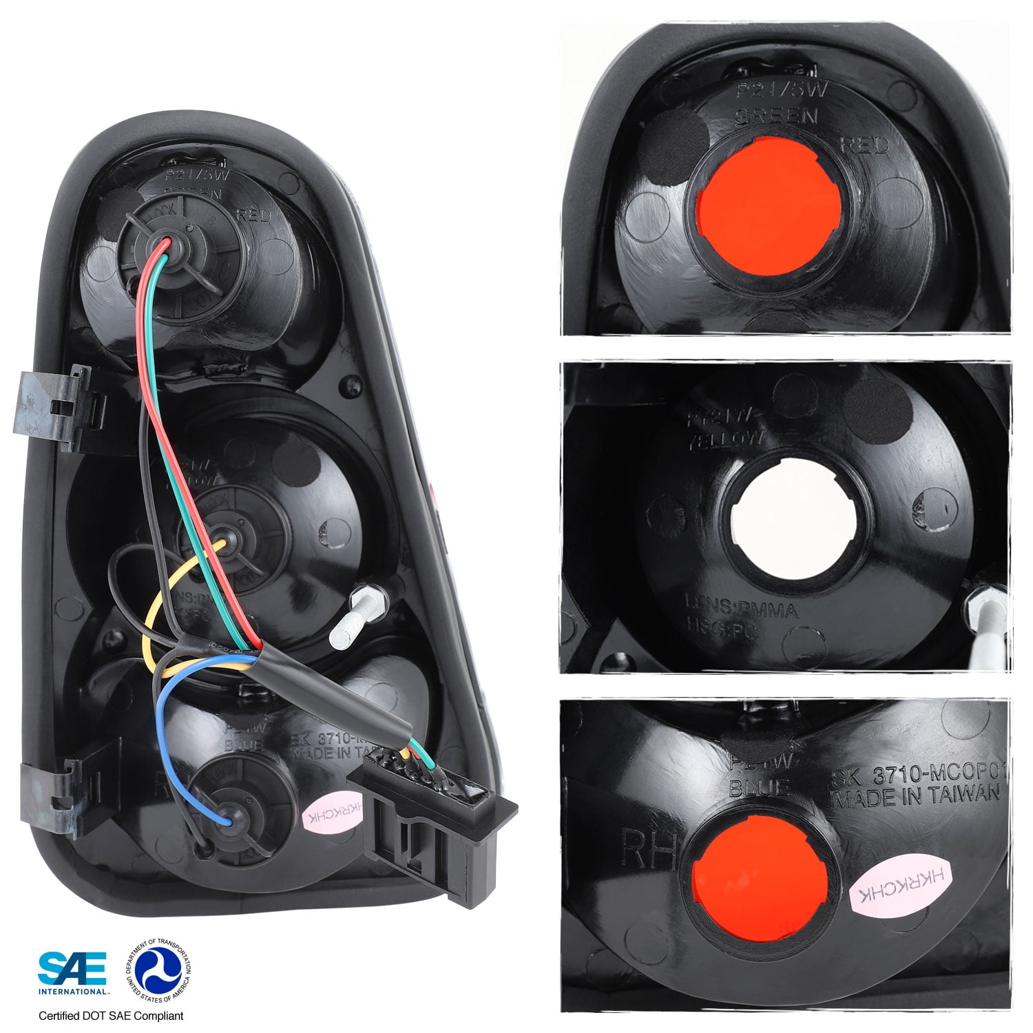 AKKON - For 2002-2006 Mini Cooper Hatchback 2005-2008 Mini-Cooper Convertibles Black Tail Lights Pair