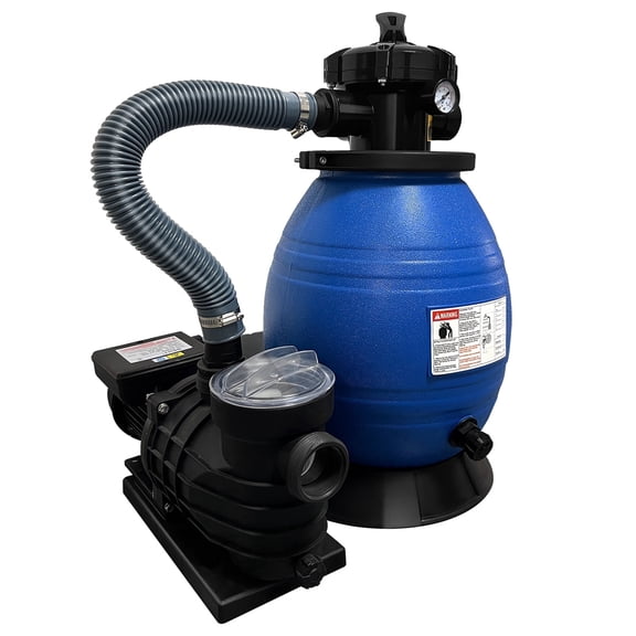 XYJBHB 13" Sand Filter Pump 3/4 HP (0.75HP) for Above Ground Pools, 3648 GPH Pool Pump System with 6-Way Valve & Strainer Basket
