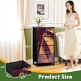 thumbnail image 2 of 4 Drawer Vertical Storage Dresser Close up coconut palm tree silhouette sunset color toning applied with Wood Top Fabric Pull Drawers, 2 of 8