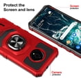 thumbnail image 3 of Compatible Case for Nokia C200 Case with Tempered Glass Screen Protector [Military Grade] Ring Car Mount Kickstand Shockproof Hard Phone Case - Red, 3 of 7
