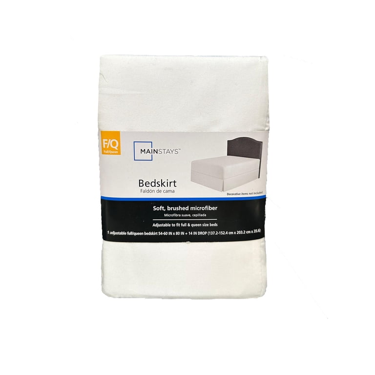White Pleated Microfiber Bed Skirt, Full/Queen photo 6