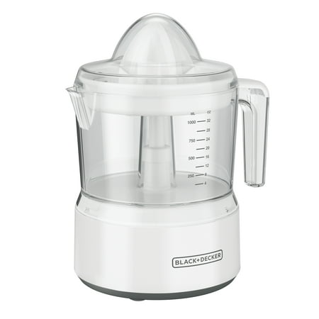 BLACK+DECKER 32oz Citrus Juicer with Self-reversing Cone, White, CJ650W