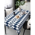 thumbnail image 2 of Bohemia Rectangle Tablecloth, Minimalist Geometric Pattern Abstract Dark Blue Waterproof & StainResistant Tablecloth, Washable Oil-proof Table Cover for Dining/Party/Wedding/Camping/Buffet 54x108 In, 2 of 9