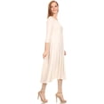 thumbnail image 7 of Women's Casual Basic Comfy 3/4 Sleeve Flare A-line Midi long maxi Dress, 7 of 7