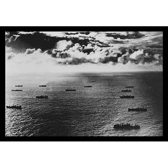 Liberty Ships in Convoy- Fine Art Canvas Print (20" x 30")
