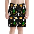 thumbnail image 2 of Cauagu Halloween Print Swim Trunks for Men,Youth Boys Swim Shorts Compression Liner Beach Shorts Boys' Swimming Shorts 7-20 Years Bathing Suit-Large, 2 of 7