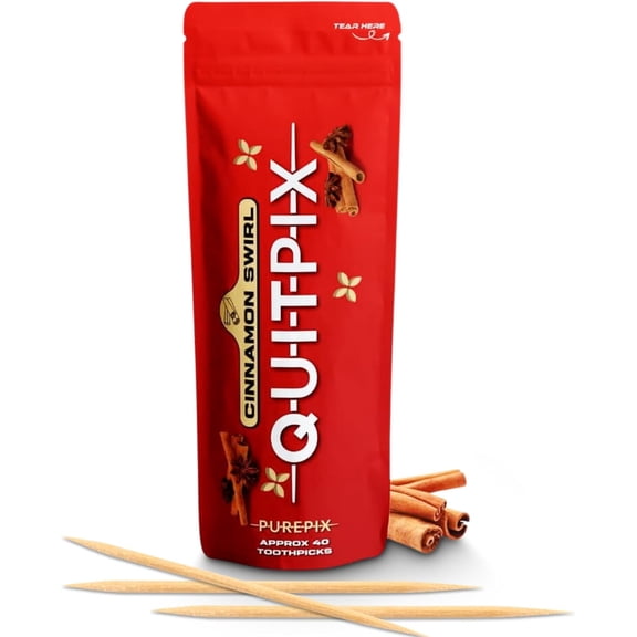 Extra-Thick Flavored Toothpicks ā Cinnamon Mint | Long-Lasting Flavor | Sugar-Free Toothpicks for Everyday Use | 40 Count Each, Pack of 2