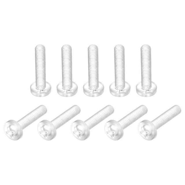 Unique Bargains M2x12mm Boulons en Plastique Phillips Vis de Machine à Tête de Poêle PC Transparent Lot de 100