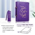 thumbnail image 2 of Funda de libro FINPAC, tamaño grande, piel vegana, color morado, 30 x 21 x 6 cm, 2 of 8
