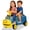 Blue, variant on Dazone 12V Ride-On Trackless Train, 2-Seater Electric Toy Vehicle with Under-Seat Storage, Licensed by CHUGGINGTON,Lights & Horn for Kids, Red