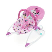 Bright Starts Disney Baby Minnie Mouse Stars & Smiles Infant to Toddler Rocker with Soothing Vibration, Ages Newborn +
