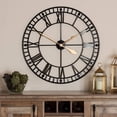 thumbnail image 2 of Bowery Hill Contemporary Black and Gold Finished Metal Wall Clock, 2 of 3