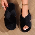 thumbnail image 5 of KEVCHE Womens Fuzzy Slippers ,Cross Band Foam Open Toe Soft House Shoes ,Anti-Slip Indoor Outdoor Comfortable Bedroom Slippers for Everyday Lounging, 5 of 5