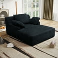thumbnail image 2 of Oversized Chaise Lounge Sofa Bed, Plush Upholstered Sleeper Chair with Corduroy Fabric, No Assembly Required for Living Room & Bedroom, 2 of 7
