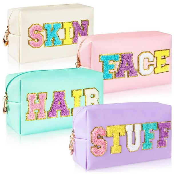 Bolsa de cosméticos ZAUGONTW Preppy Makeup, impermeable, de viaje, 4 unidades