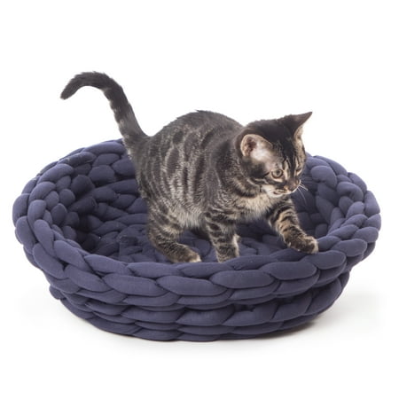 UPC: 0655199636815 | K&H Pet Products Knitted Pet Bed Navy 17 X 4 Inches