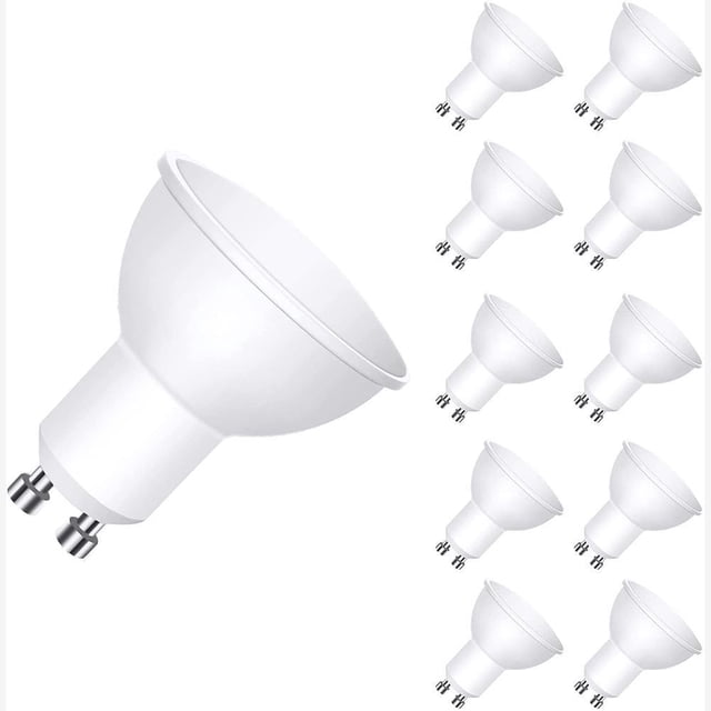 Led Gu10 De 7 W, 500 Lúmenes, Foco Led Equivalente A Halógeno De 56 W. 10 Bombillas Inevent HA045708-01