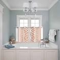 thumbnail image 3 of 2 Panels Kitchen Tier Curtains 39 Inch Length, Orange Boho Grommets Window Treatment Curtain, Vintage Southwestern Geometric Stripes Thermal Curtains Drapes for Living Room/Bathroom, 3 of 9