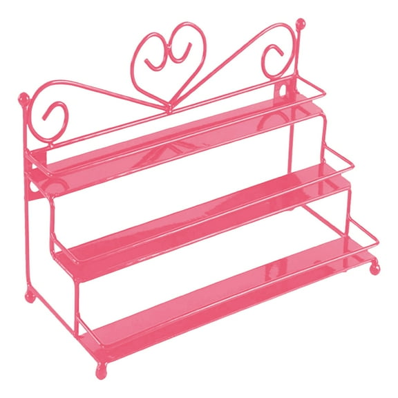 3-Tier Heart-Shaped Nail Polish Shelf for Cosmetic Display