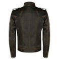 thumbnail image 3 of Mens Vintage Leather Biker Jacket-Sale in Black, 3 of 4