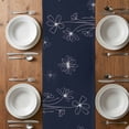 thumbnail image 4 of Table Runner 72 Inches Long for Kitchen Dining, Navy Blue Dresser Scarf Farmhouse, Dining Table Decorations for Wedding/Parties, Spring Flora 16 x 72 In, 4 of 8
