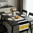 thumbnail image 2 of Yellow Black Stripe Table Runner 90 Inches Long, Modern Abstract Art Coarse Striped Kitchen Coffee Dining Table Decoration for Home Party Birthday Wedding Home Decor 13x90 Inches, 2 of 8