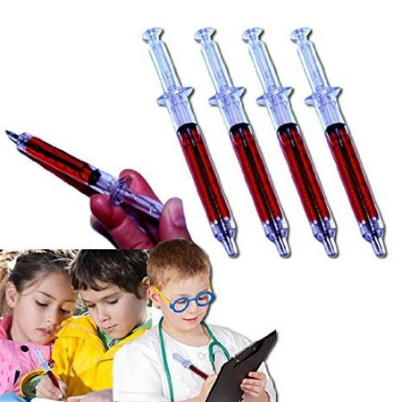 Dazzling Toys Novelty Fake Needle Syringe Pens - Halloween Costume Accessory - Pack of 24 ...