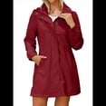 thumbnail image 2 of Chaqueta Impermeable para Mujer con Capucha, Abrigo Impermeable para Mujer, Cortavientos Vino Tinto M, 2 of 8