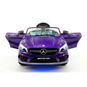 2018 licensed mercedes cla45 amg electric kids ride-on car,girls&boys,2-5 years,mp3 player,aux input,usb,rubber tires,pu leather seat,led body trim,12v battery powered,parental remote|purple metallic