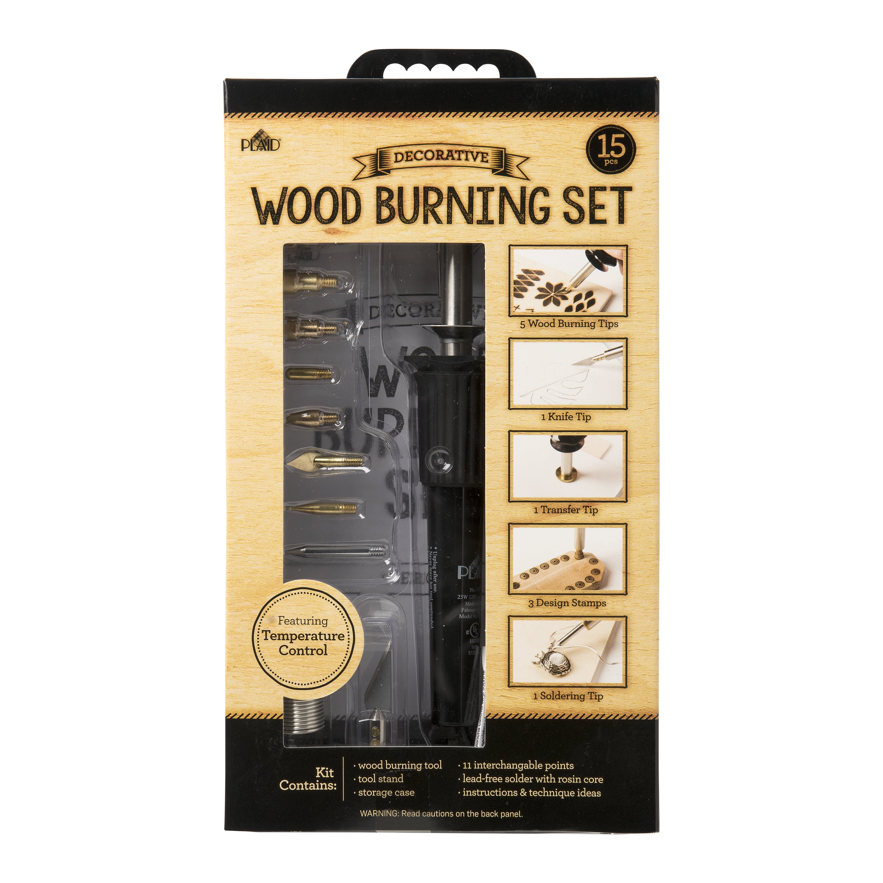 Plaid Crafting Tools, Decorative Wood Burning Set, 15 Piece