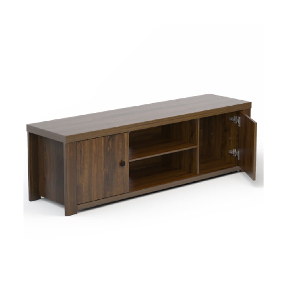 Finihen TV Stand, TV Cabinet, Classic Style TV Console Cabinet for 65-Inch TV with 2 Cable Management Holes, Media Entertainment Center with Storage, for Living Room, Bedroom, Brown